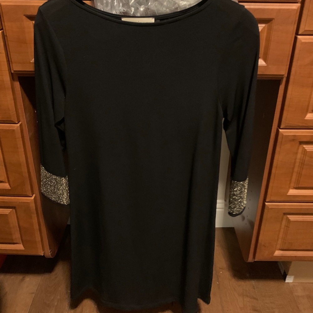 Veronica M dress with sequin detail on sleeve